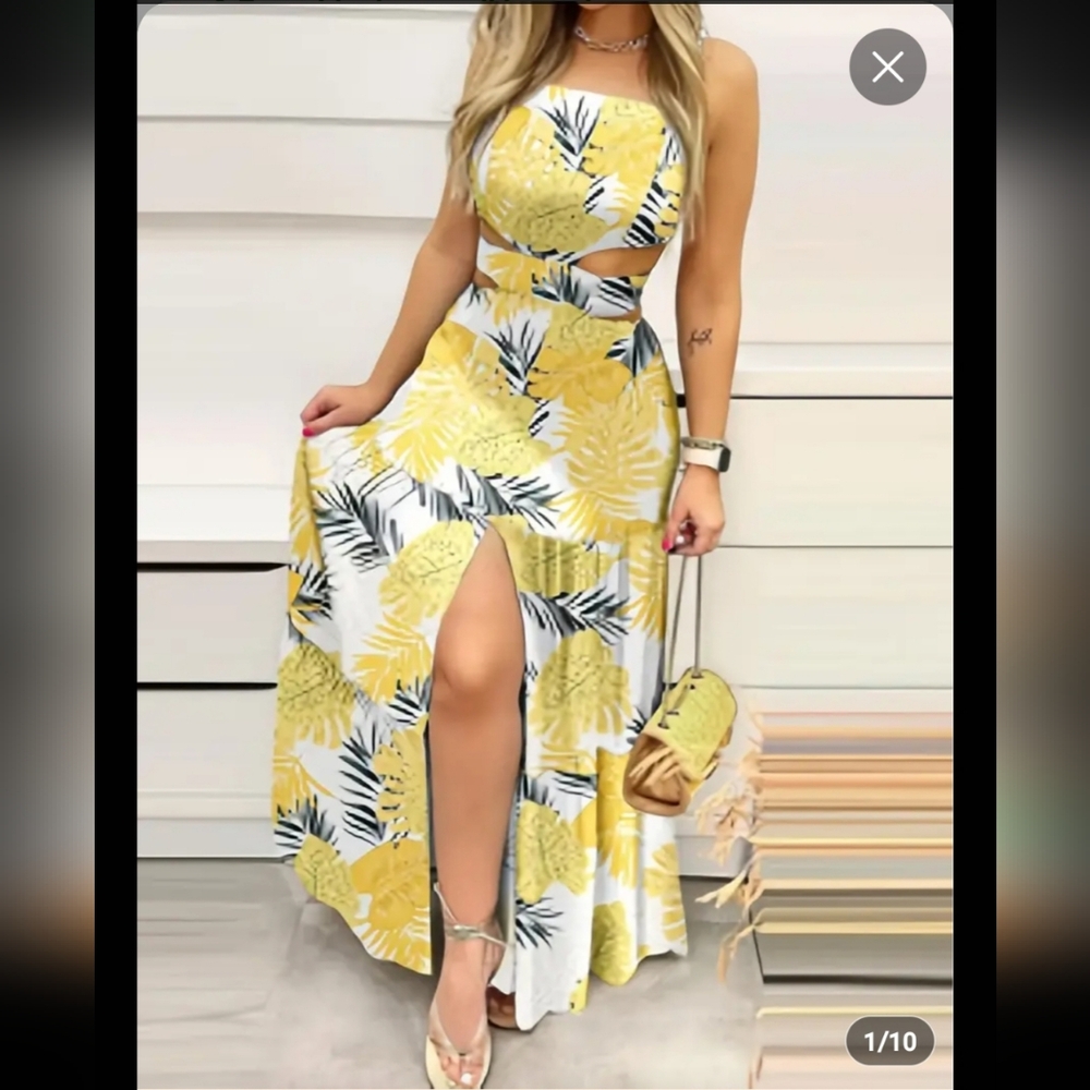 Yellow Floral Maxi Dress